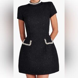 NWT Black Dress with embellished neckline and pockets LuFeng sz M